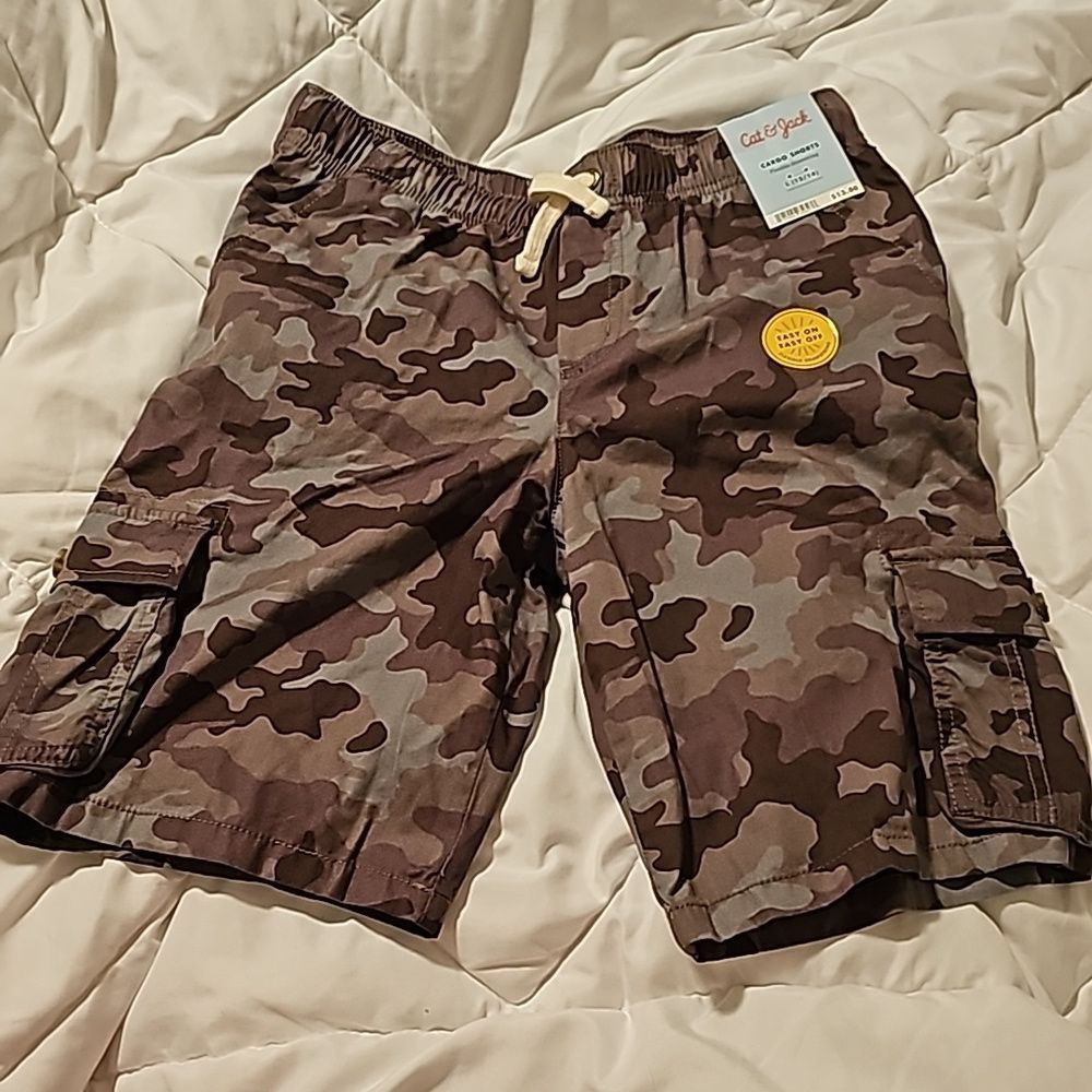 Cat & jack army shirt cargo nwt size l 12/14